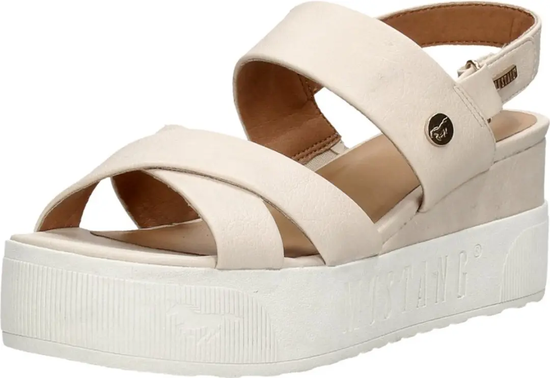 Mustang Sandalen Plat Sandalen Plat - Gebroken wit - Maat 40 - afbeelding 3 van 6