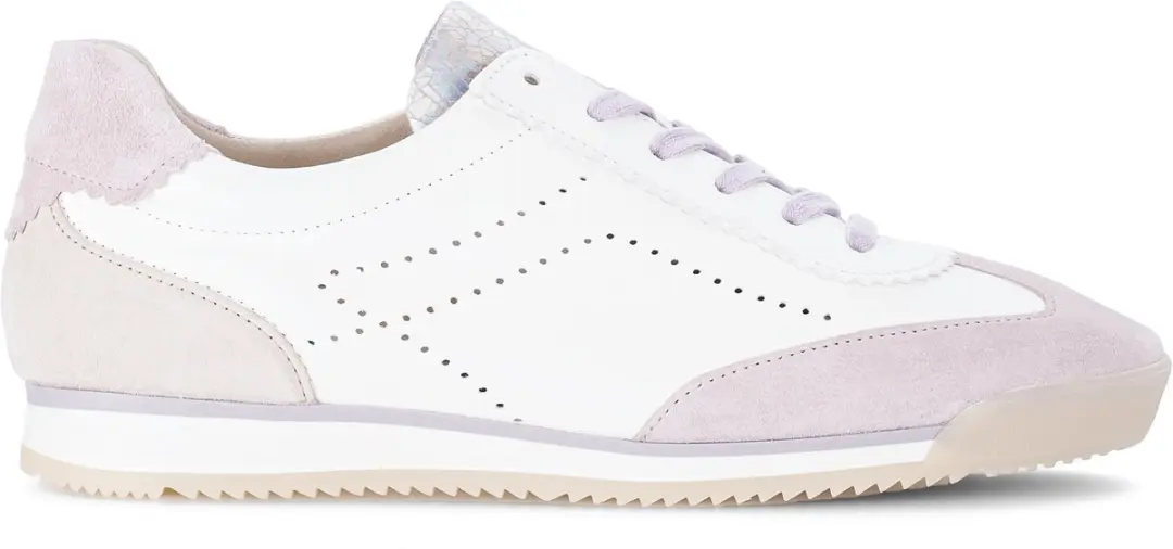 GABOR DAMES SNEAKERS BEIGE 83.432.13 VELOUR/NAPPA/SPACE FLIEDER/LATTE COMBI MAAT