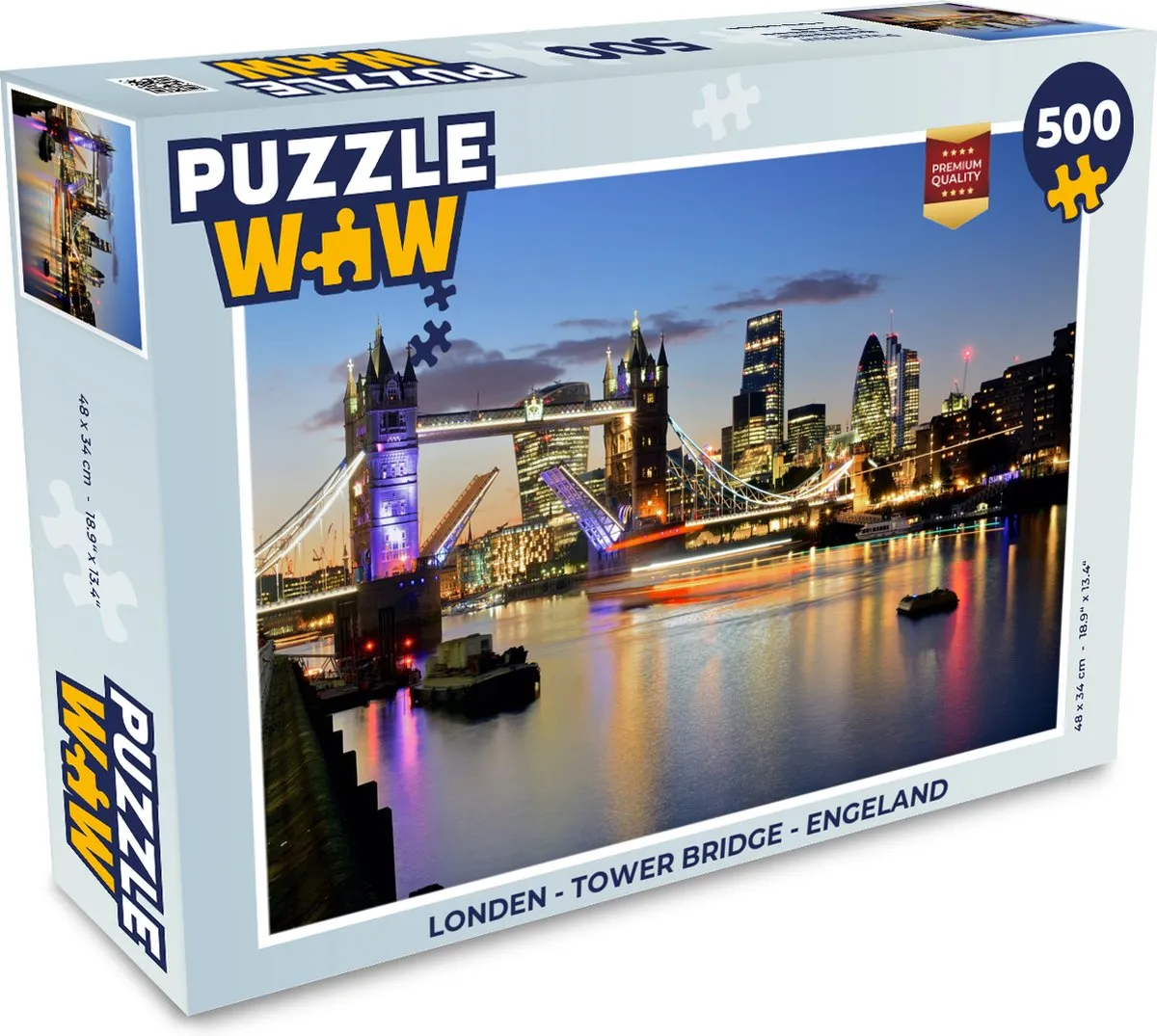 PuzzleWow Londen Tower Bridge Legpuzzel 500 Stuks - Multicolor