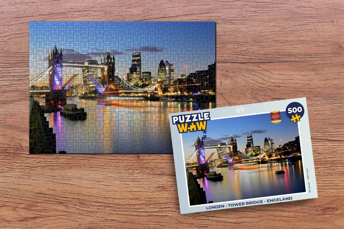 PuzzleWow Londen Tower Bridge Legpuzzel 500 Stuks - Multicolor