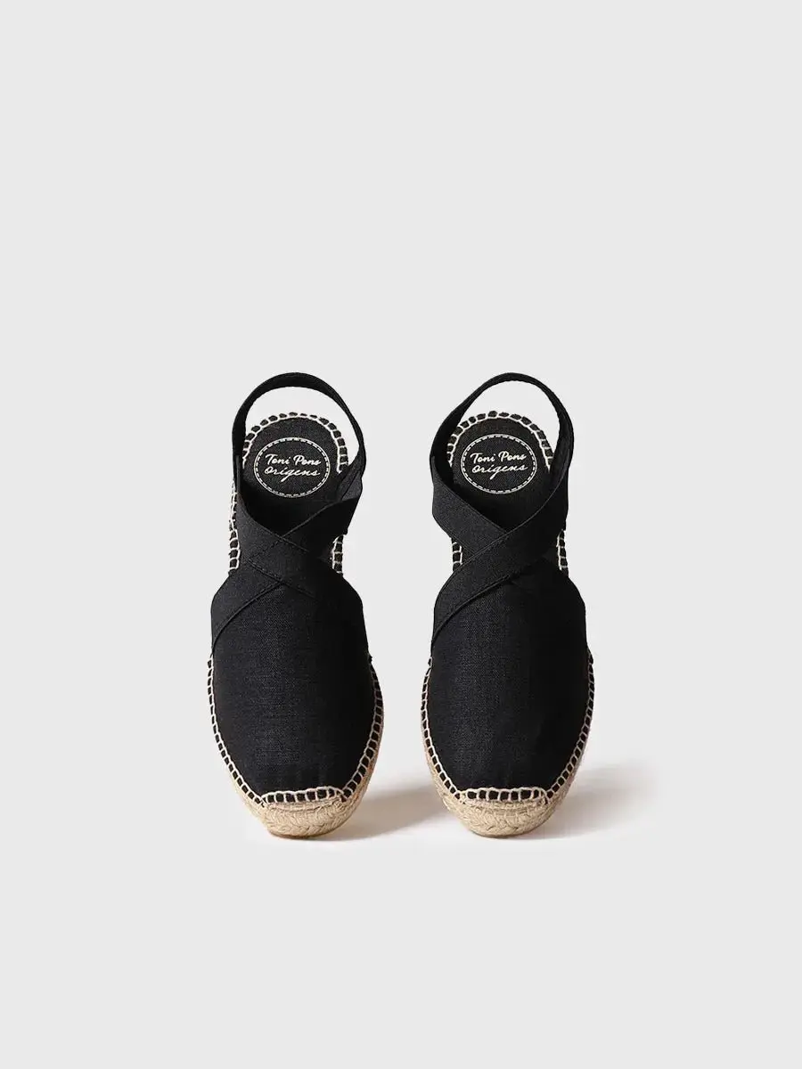 Vegan platte espadrilles voor dames met elastiek