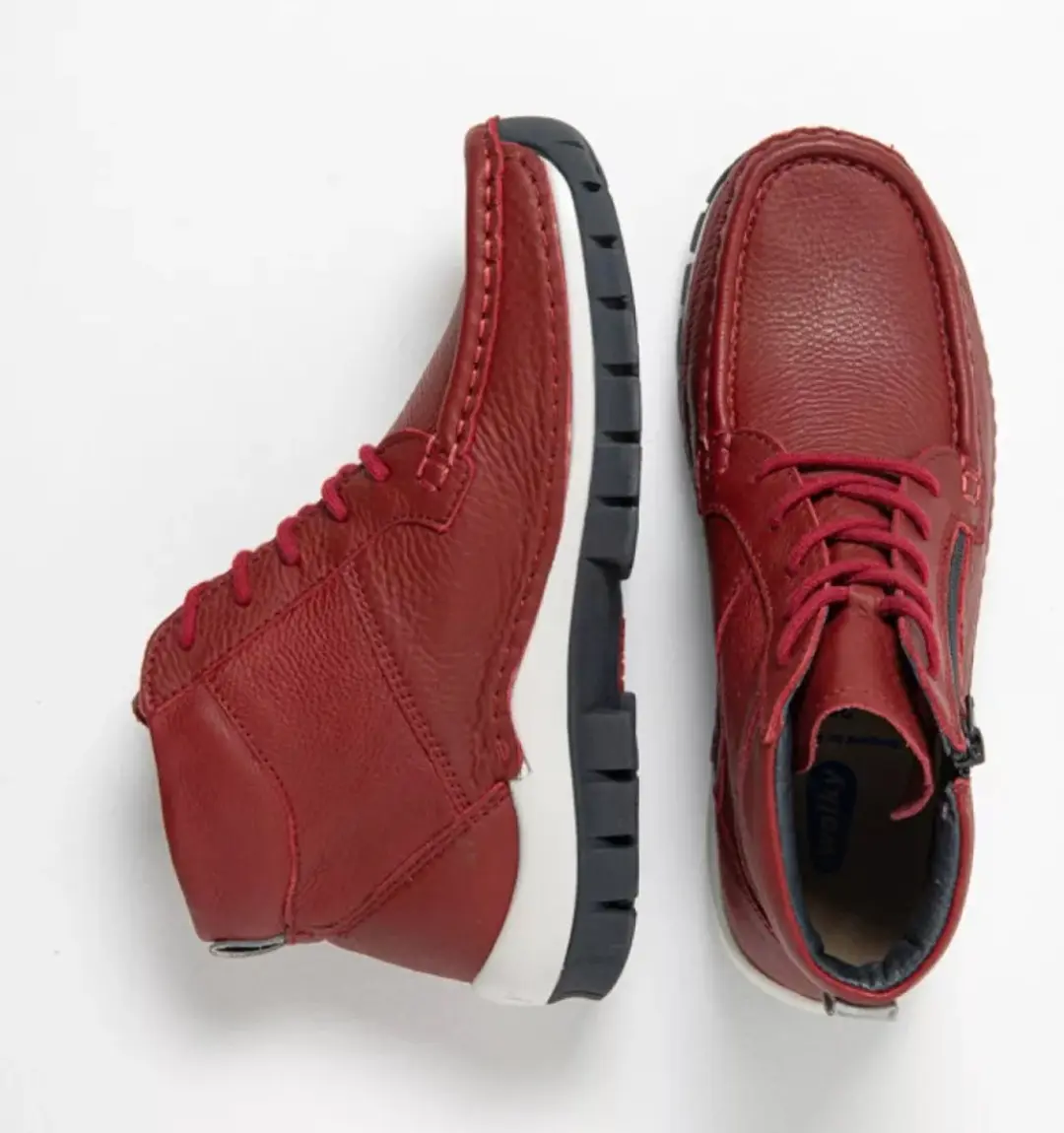 Wolky 0474030 Veterschoenen Dames - Rood Leer - 40