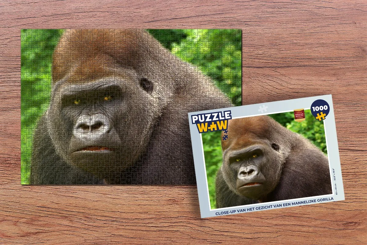 PuzzleWow Gorilla Legpuzzel 1000 Stuks - Multicolor
