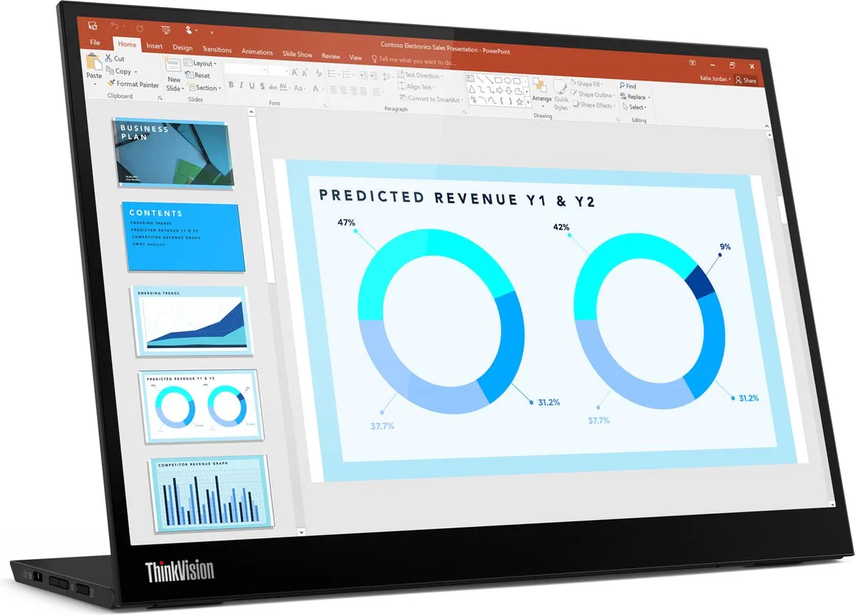 Lenovo ThinkVision M14d 63AAUAT6WL Monitor 2.2K 14" - Zwart