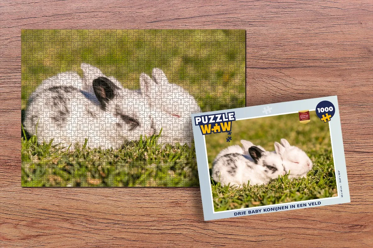 PuzzleWow Baby Konijn Legpuzzel 1000 Stuks - Multicolor
