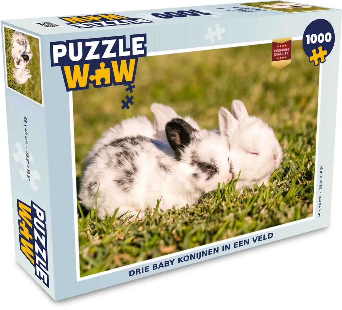 PuzzleWow Baby Konijn Legpuzzel 1000 Stuks - Multicolor