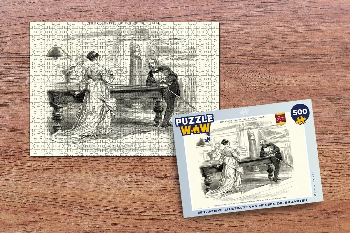 PuzzleWow Legpuzzel Antieke Biljarttafel 500 Stuks - Multicolor
