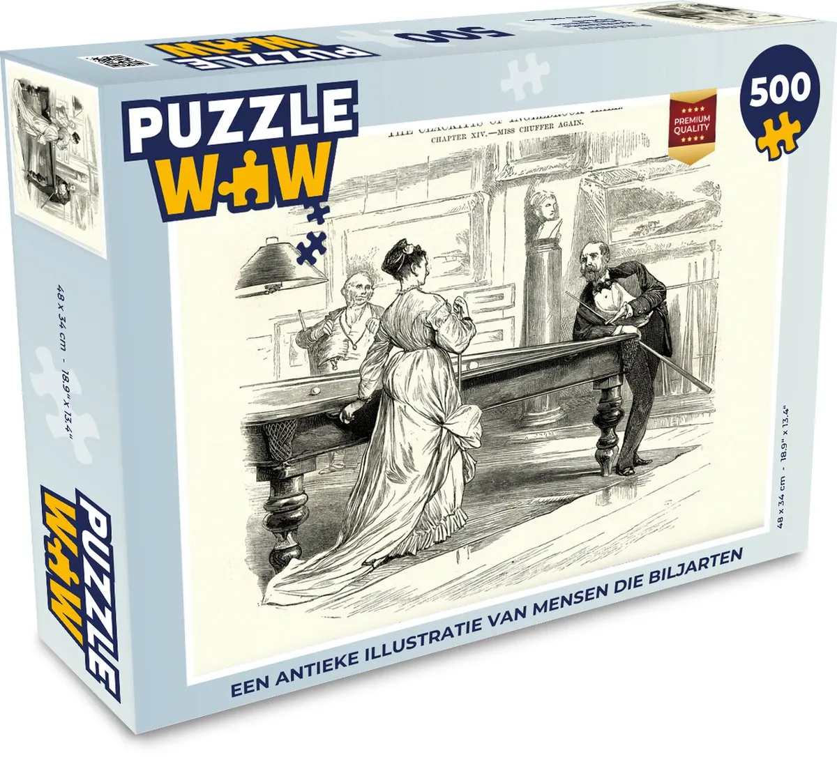 PuzzleWow Legpuzzel Antieke Biljarttafel 500 Stuks - Multicolor