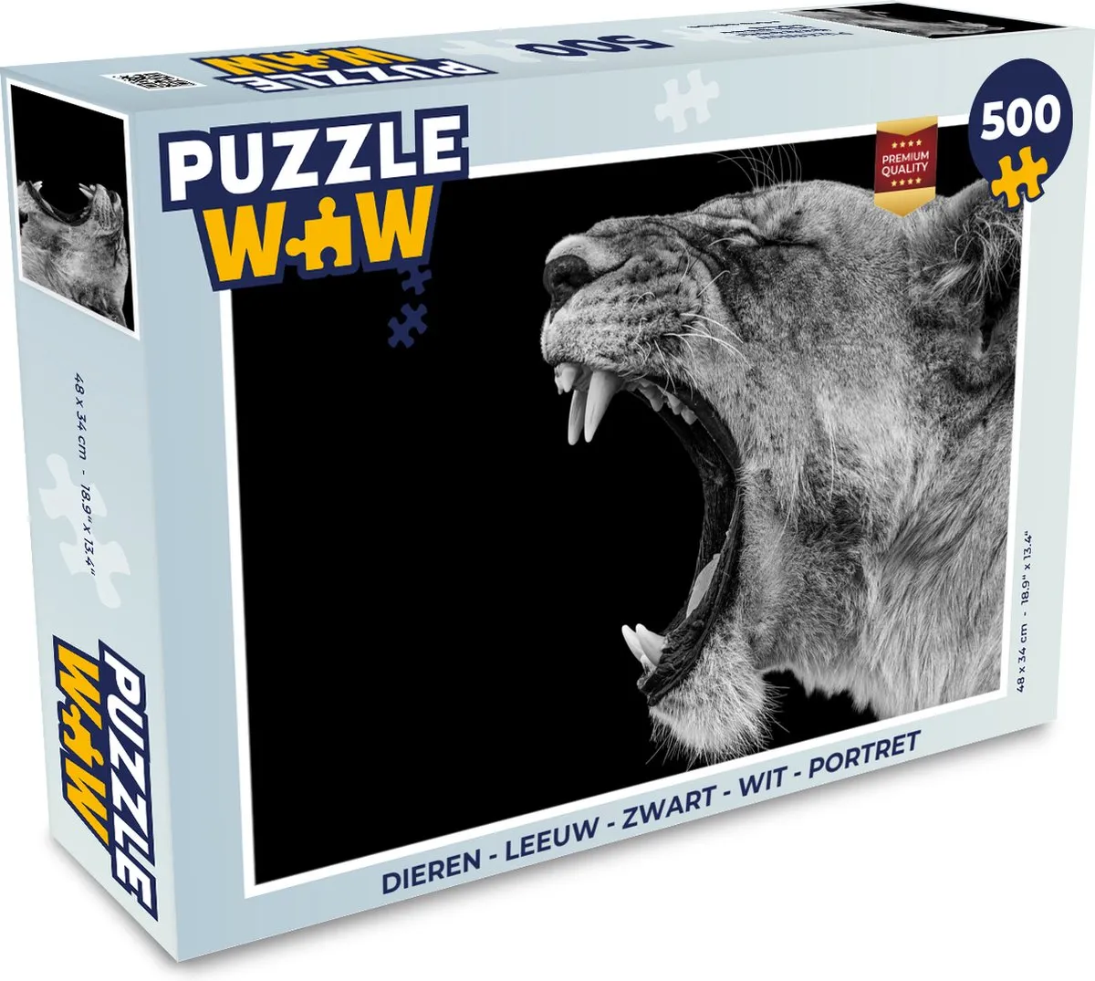 PuzzleWow Leeuw Legpuzzel 500 Stuks - Multicolor