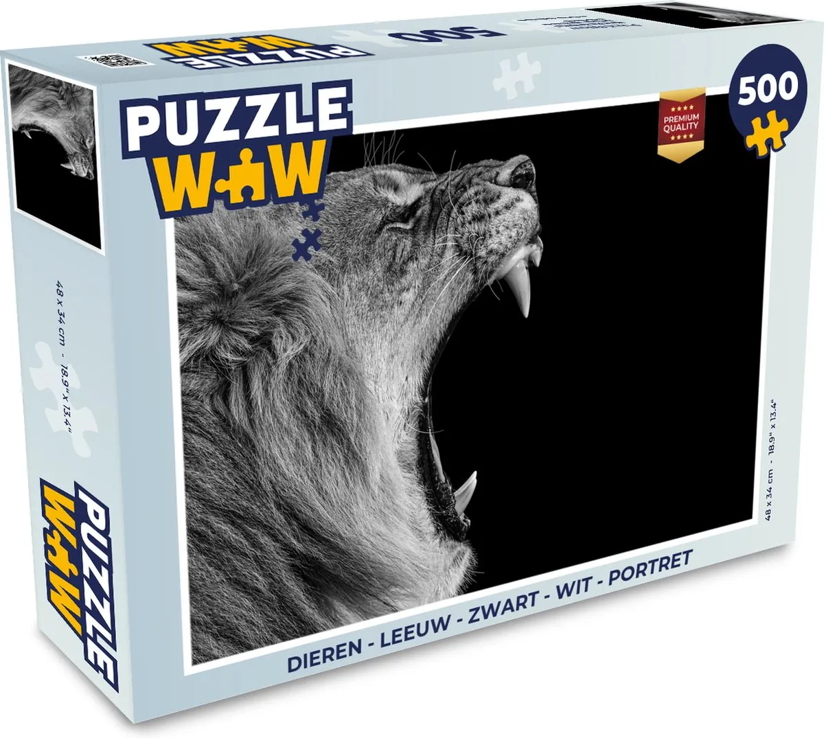 PuzzleWow Leeuw Legpuzzel 500 Stuks - Multicolor