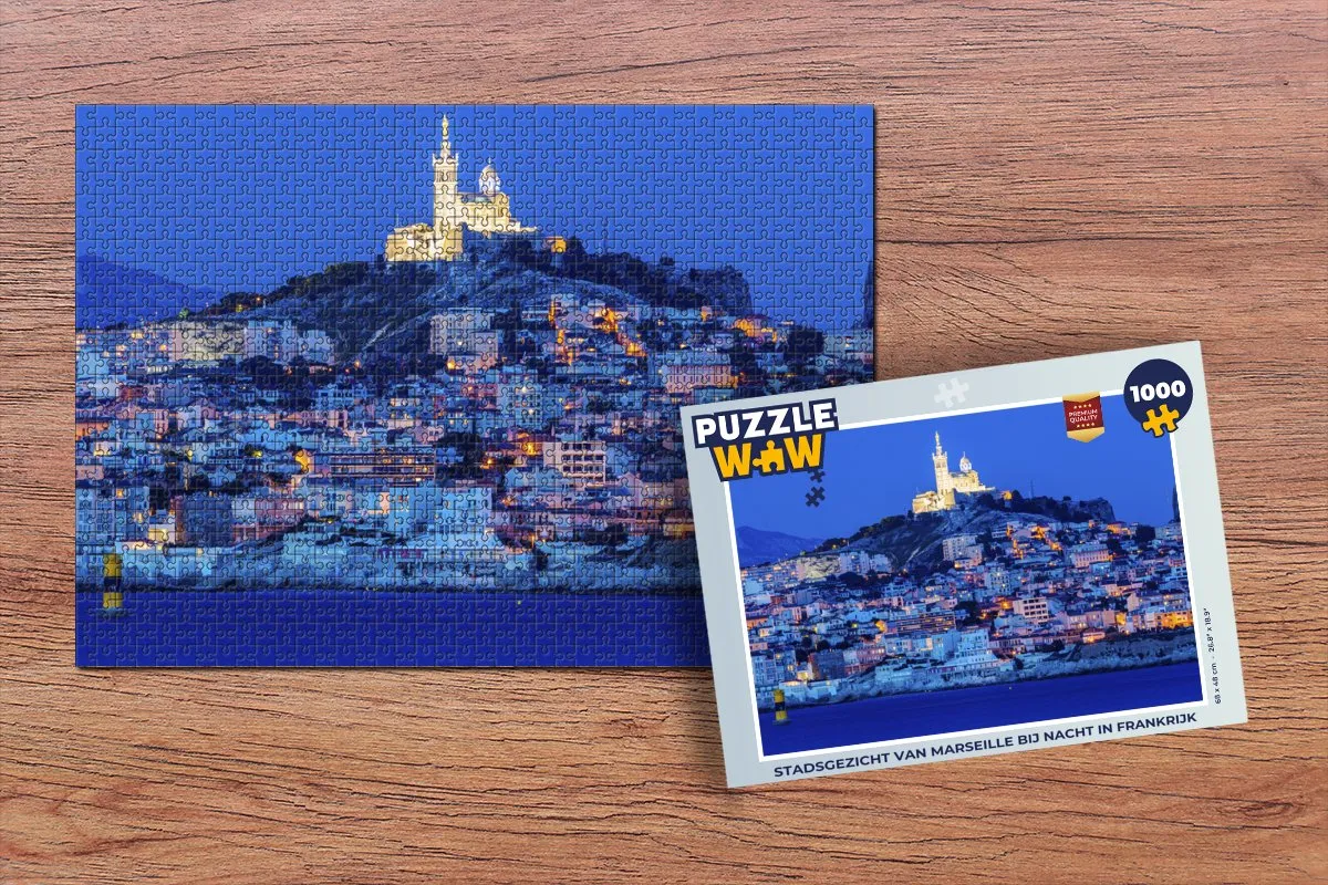 PuzzleWow Legpuzzel Marseille Frankrijk 1000 Stuks - Multicolor