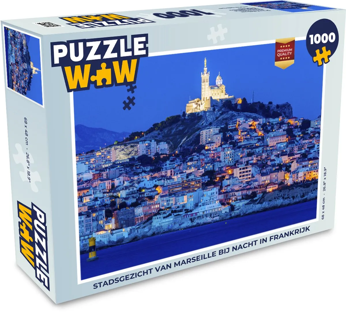 PuzzleWow Legpuzzel Marseille Frankrijk 1000 Stuks - Multicolor