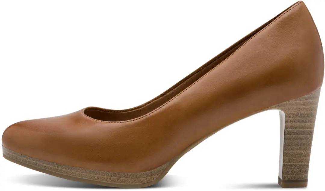Tamaris klassieke leren pumps 1-22433-41-440 damesschoenen blokhak bruin