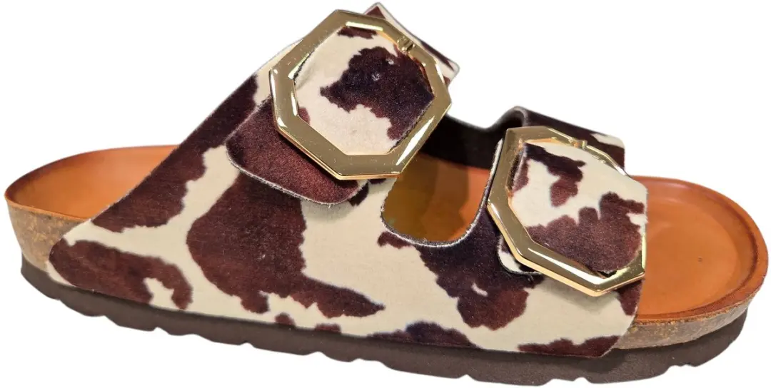 Rohde 5637 72 Slippers Synthetisch Bruin Koeienprint Dames