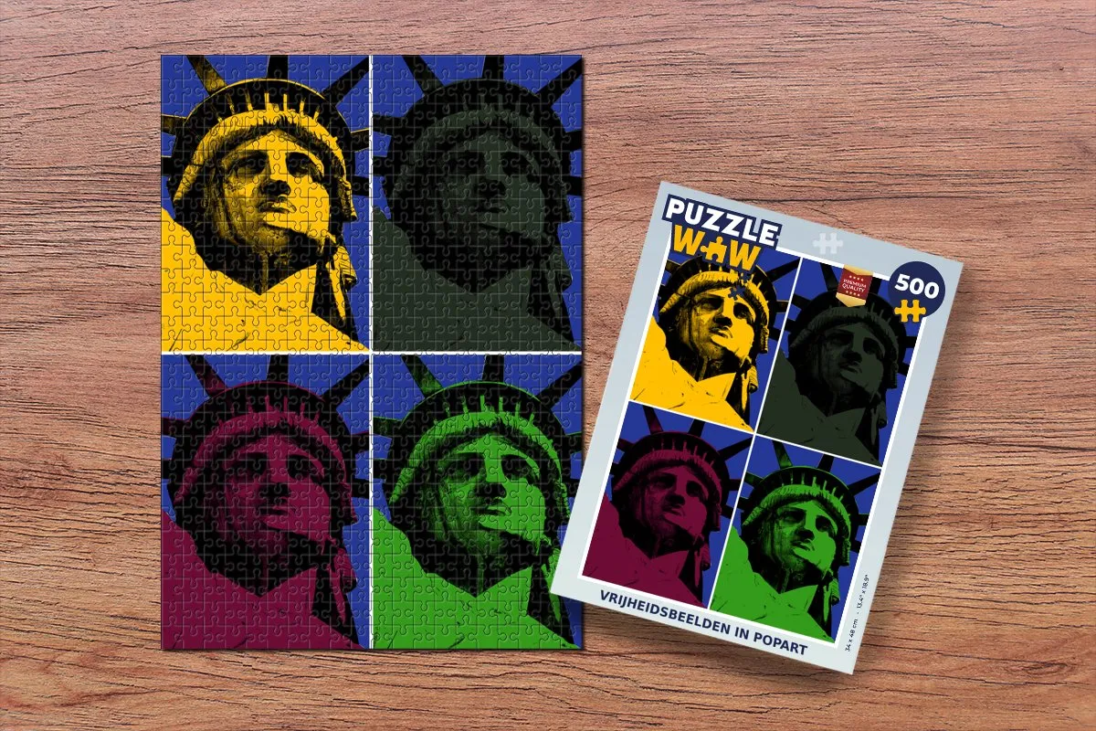 PuzzleWow Vrijheidsbeelden Popart Legpuzzel 500 Stuks - Multicolor