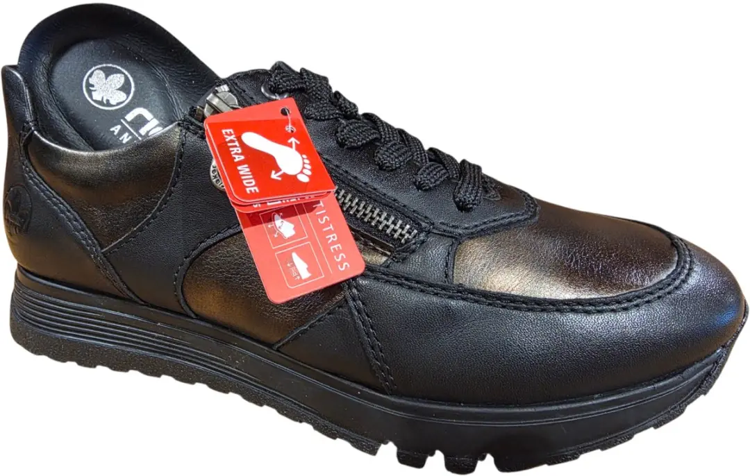 Rieker 49010-02 Dames Sneaker - Zwart - Maat 42