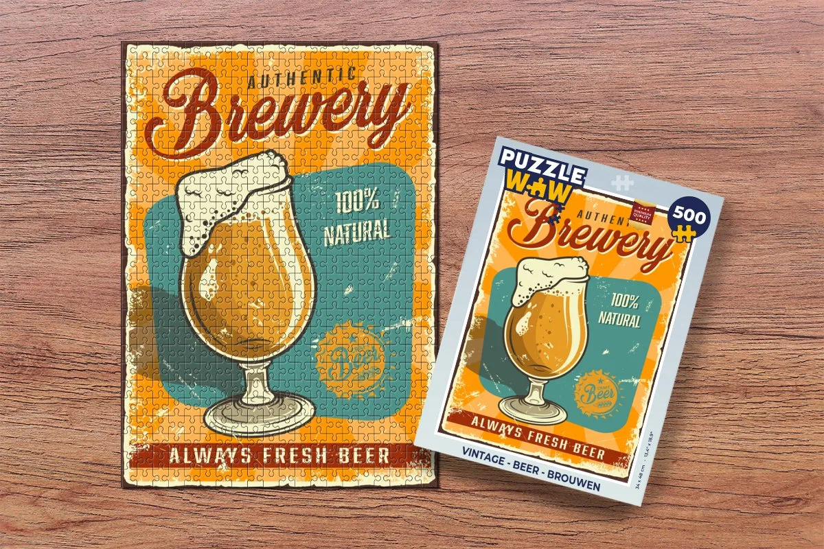 PuzzleWow Legpuzzel 500 Stuks - Authentic Brewery - Multicolor