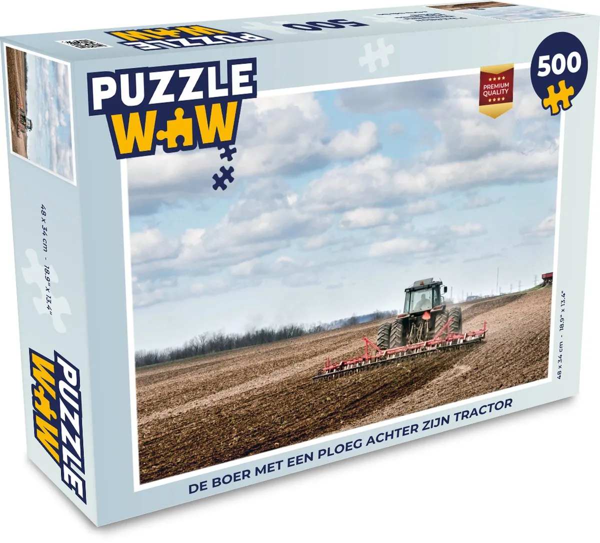 PuzzleWow Legpuzzel 500 Stuks - De Boer met Ploeg Multicolor