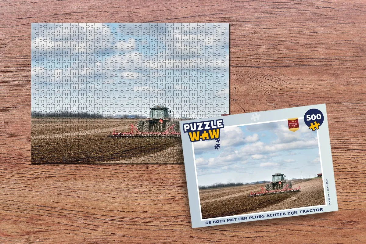 PuzzleWow Legpuzzel 500 Stuks - De Boer met Ploeg Multicolor