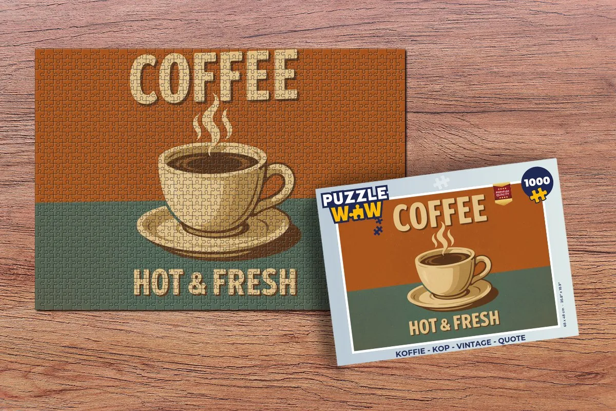 PuzzleWow Vintage Koffiekop Legpuzzel 1000 Stuks