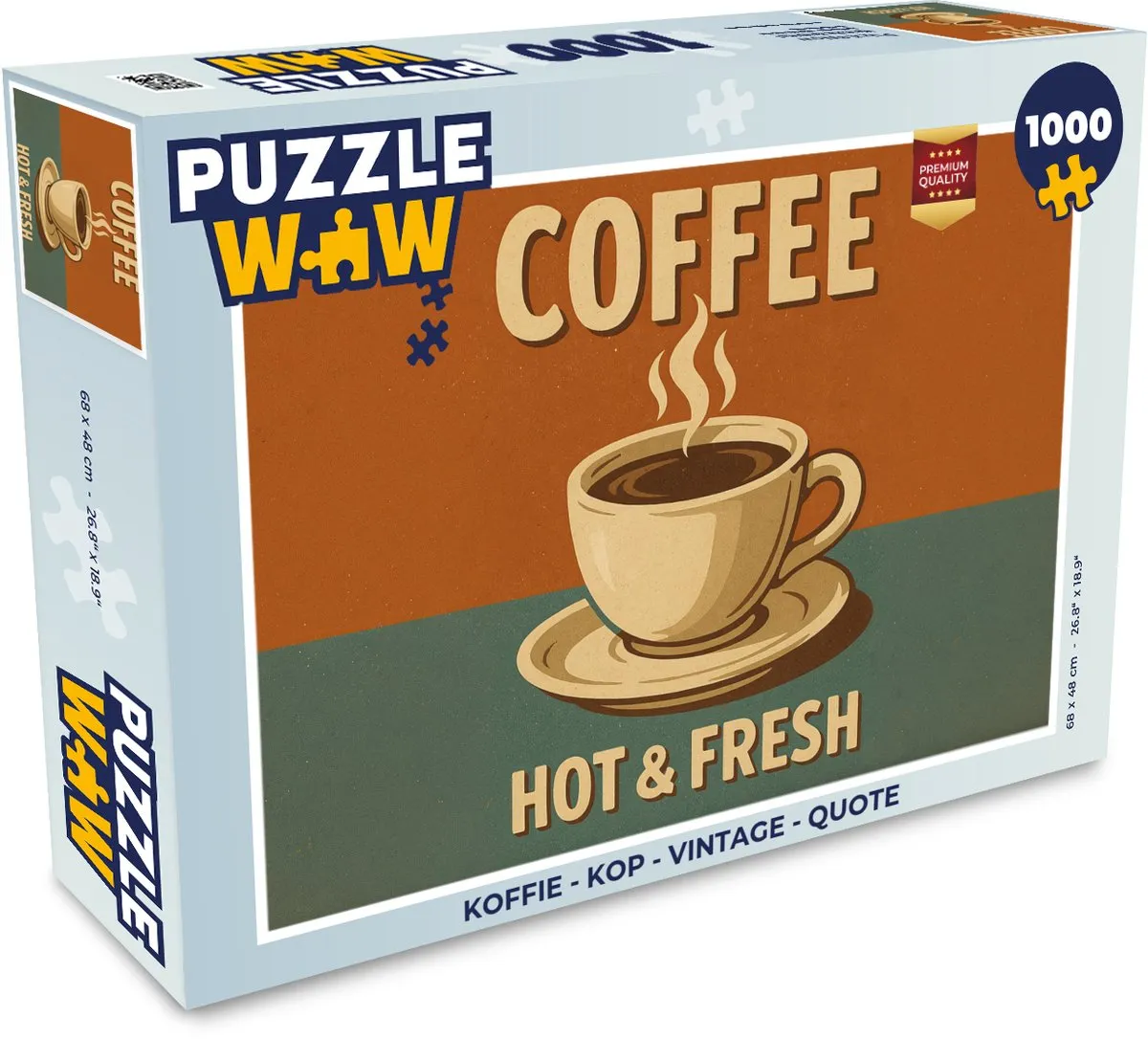 PuzzleWow Vintage Koffiekop Legpuzzel 1000 Stuks