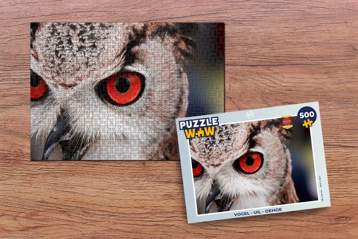 PuzzleWow Uil Oehoe Legpuzzel 500 Stuks - Multicolor