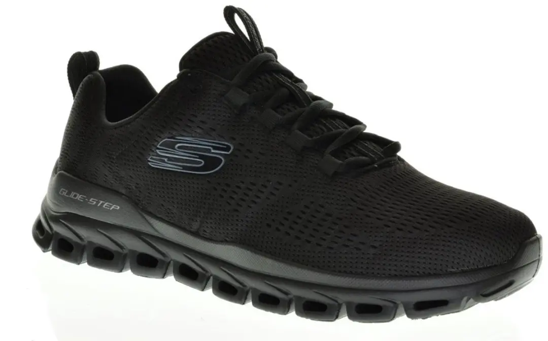 Skechers Herensneaker Zwart Veter maat 45