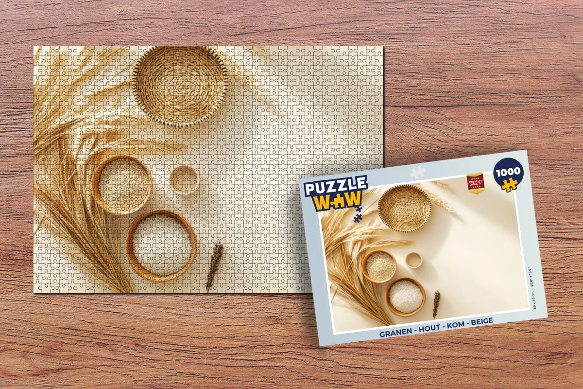 PuzzleWow Granen Legpuzzel 1000 Stuks - Beige