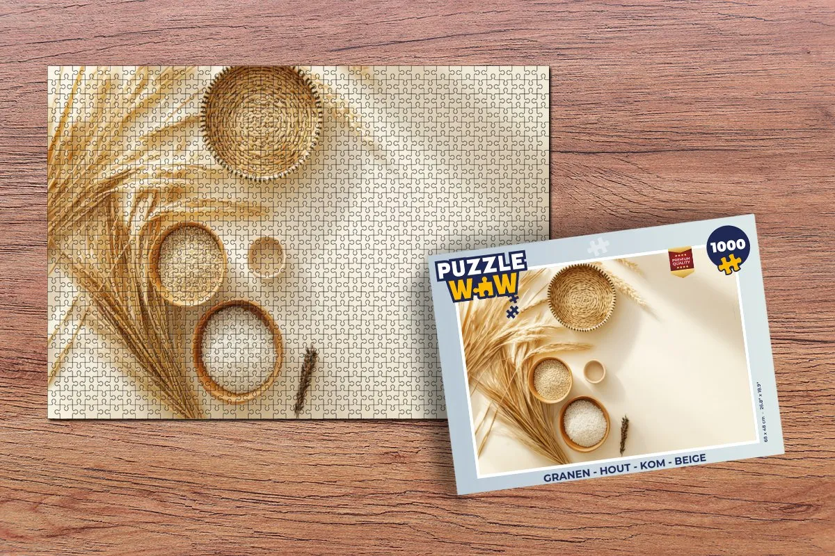 PuzzleWow Granen Legpuzzel 1000 Stuks - Beige