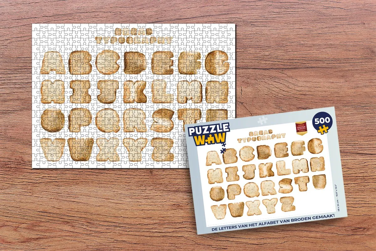 PuzzleWow Alfabet Broden Legpuzzel 500 Stuks - Multicolor