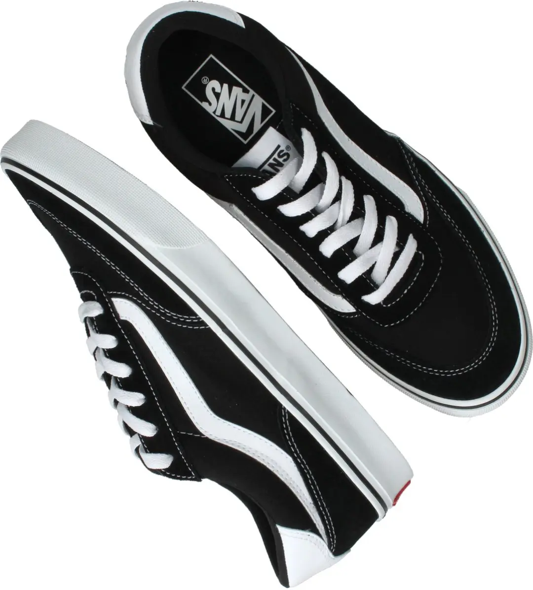 Vans Brooklyn LS Suede/Canvas Sneakers - Zwart/Wit