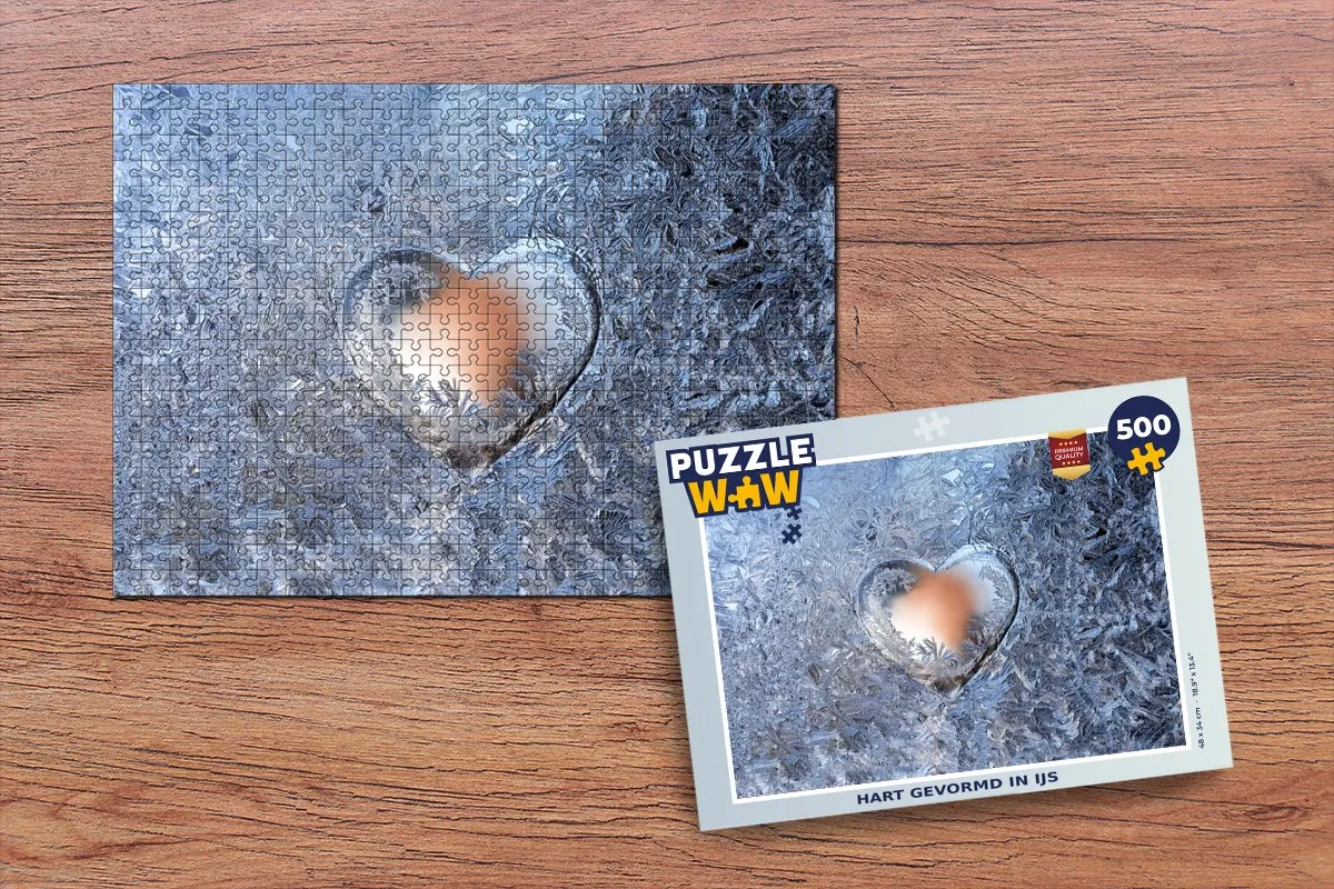 PuzzleWow Hartje IJs Winter Legpuzzel 500 Stuks - Multicolor