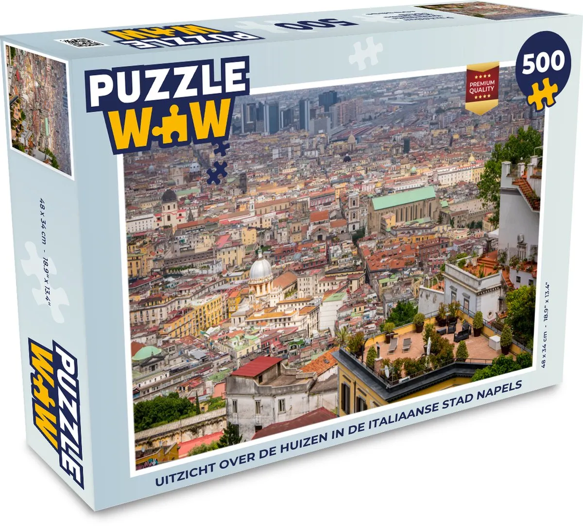 PuzzleWow Napels Legpuzzel 500 Stuks - Multicolor