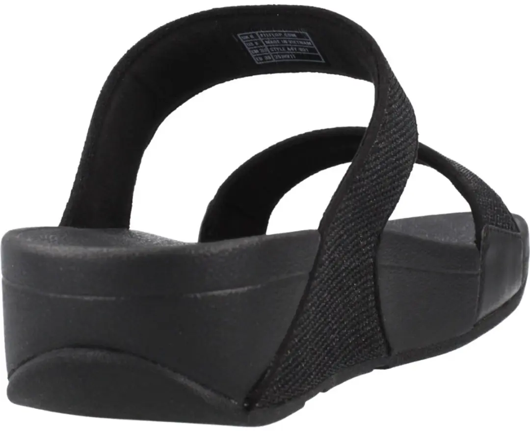 FitFlop Lulu Shimmerglitz Slides - Dames - Zwart