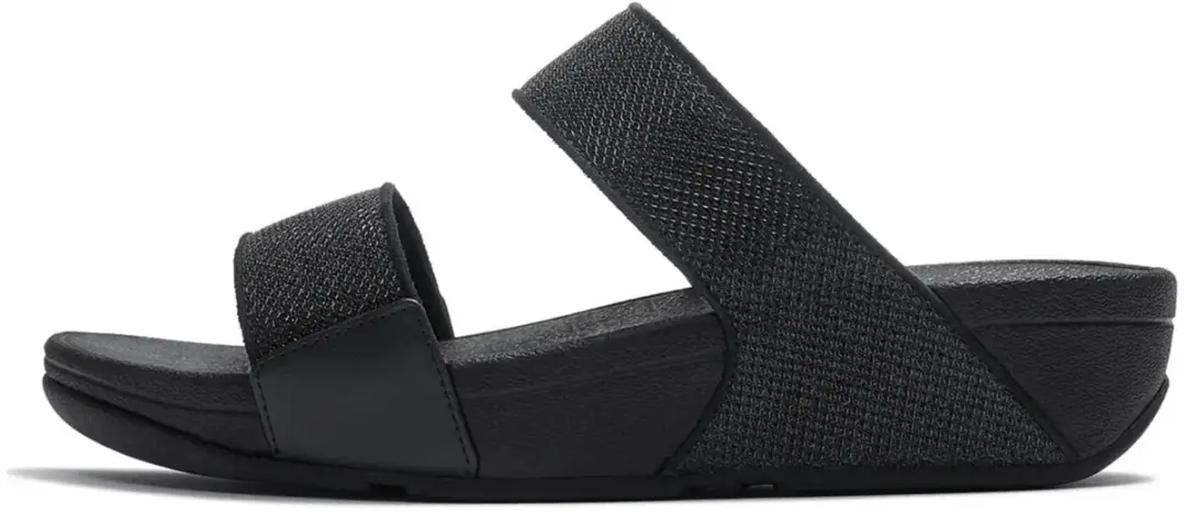 FitFlop Lulu Shimmerglitz Slides - Dames - Zwart