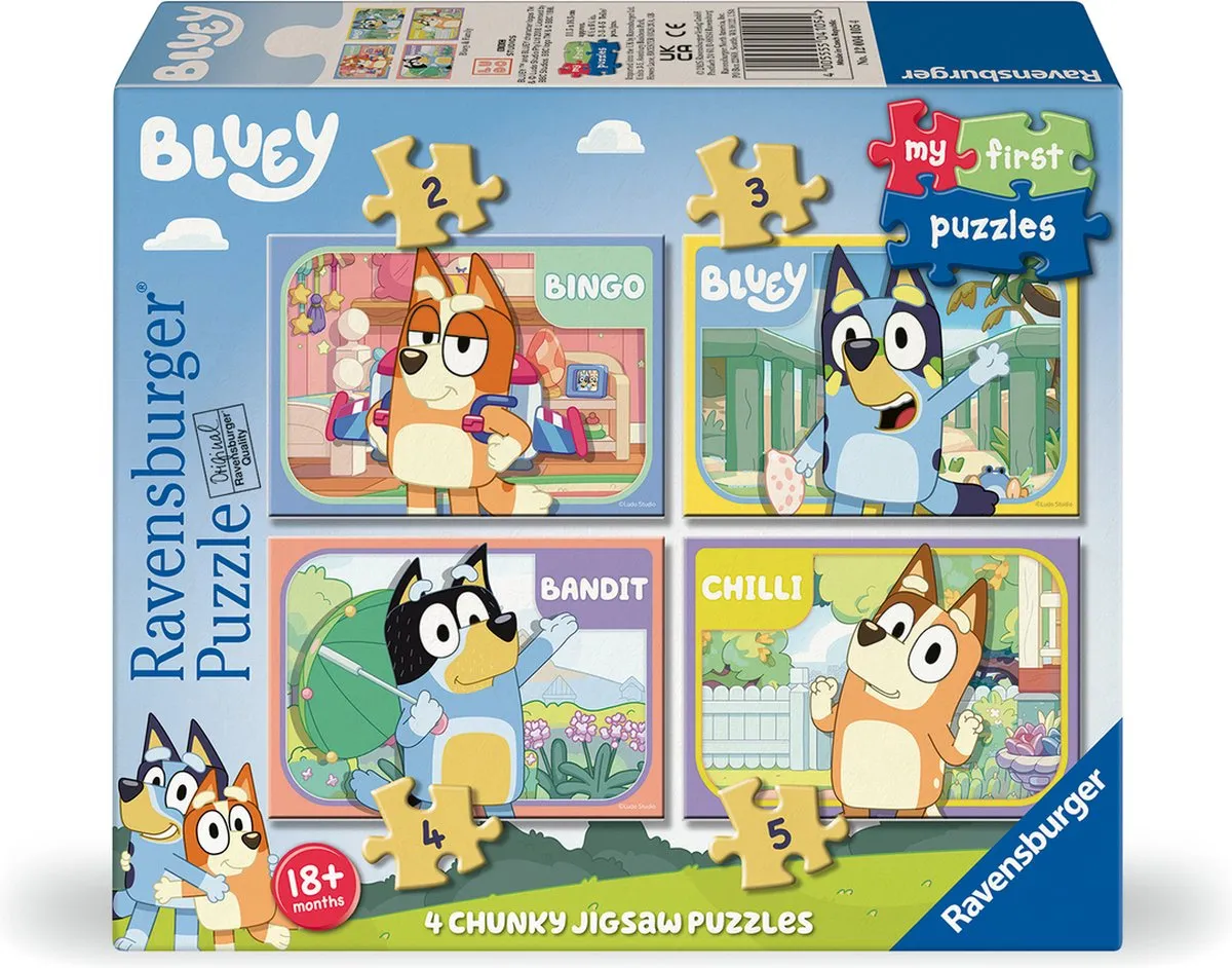 Ravensburger Bluey Kinderpuzzel 17 Stuks - 19-delig Meerkleurig
