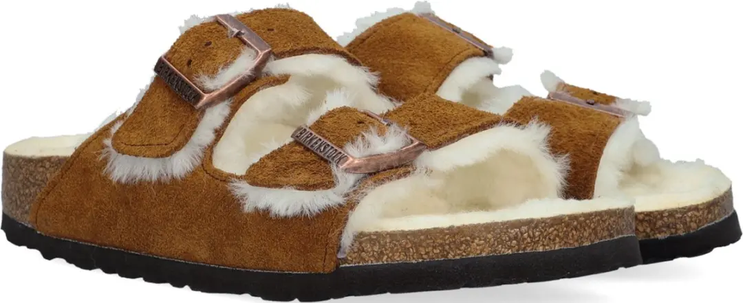 Birkenstock Arizona Fell Pantoffels - Dames Cognac 38 - afbeelding 6 van 6