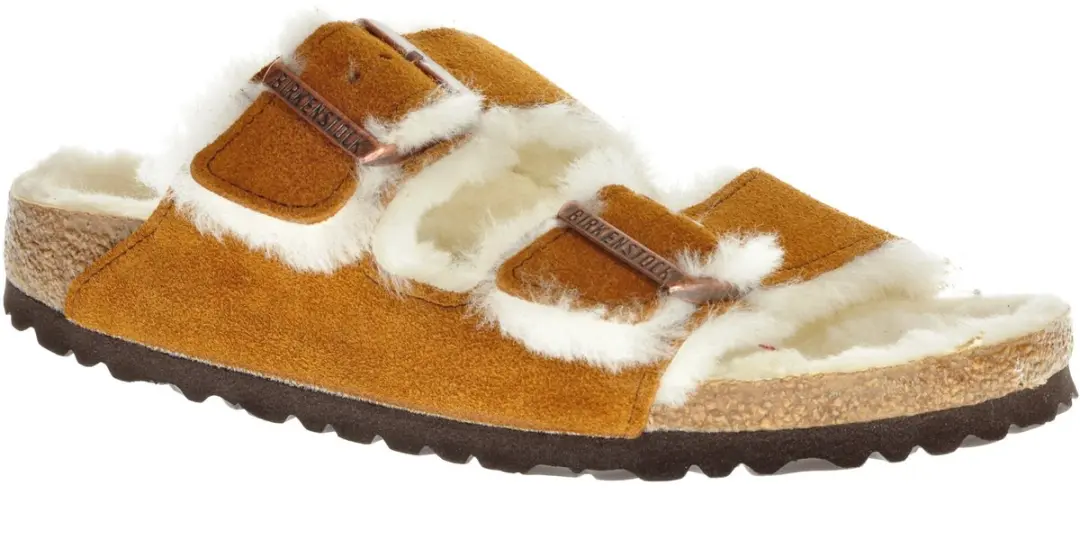 Birkenstock Arizona Fell Pantoffels - Dames Cognac 38 - afbeelding 2 van 6