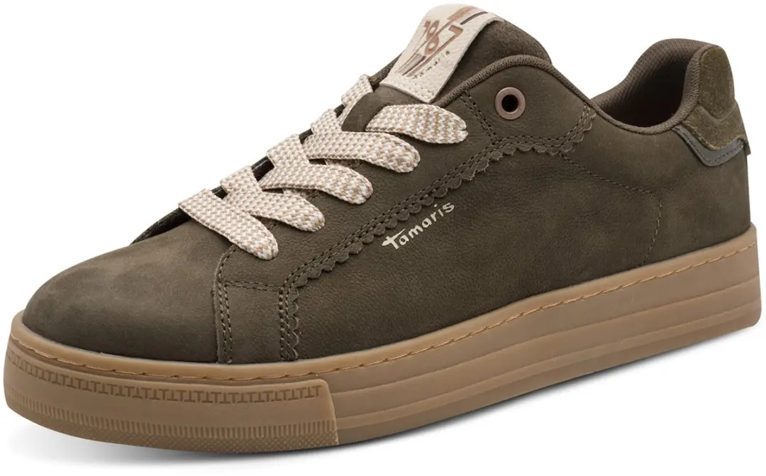 Tamaris dames leren sneaker 1-23730-47-722 dames veterschoen Groen