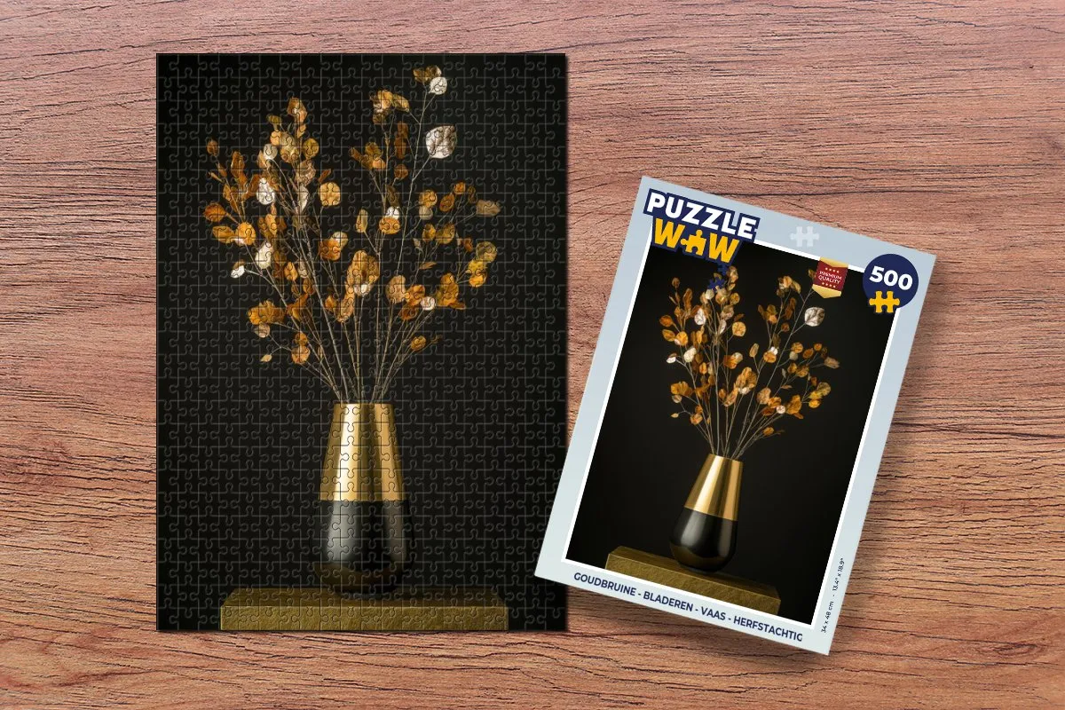 PuzzleWow Herfstachtige Bladeren Legpuzzel 500 Stuks - Boeket Bloemen