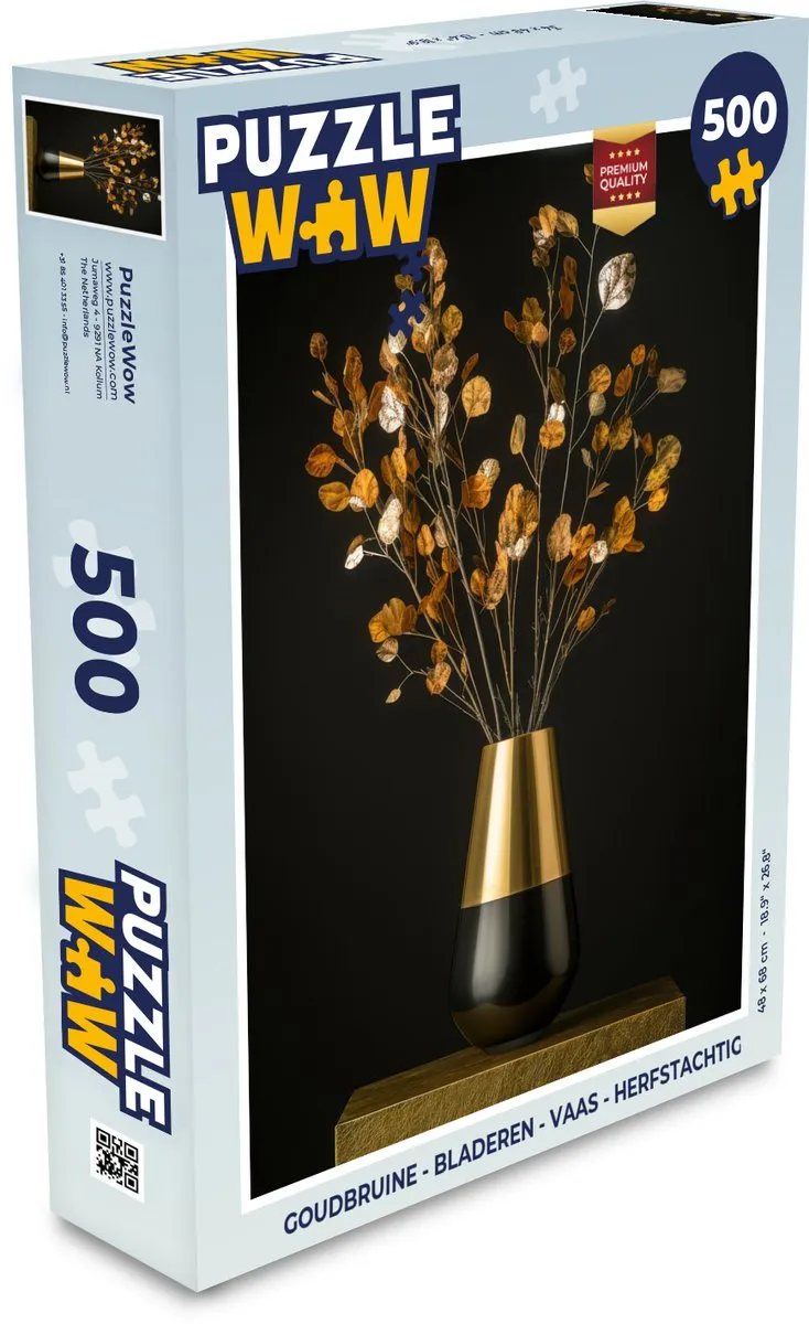 PuzzleWow Herfstachtige Bladeren Legpuzzel 500 Stuks - Boeket Bloemen