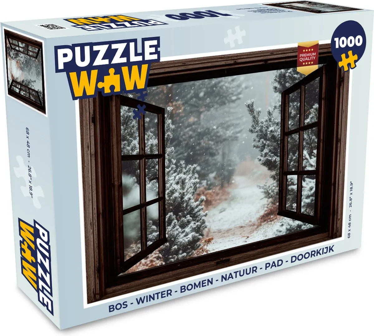 PuzzleWow Winter Bospad Legpuzzel 1000 Stuks