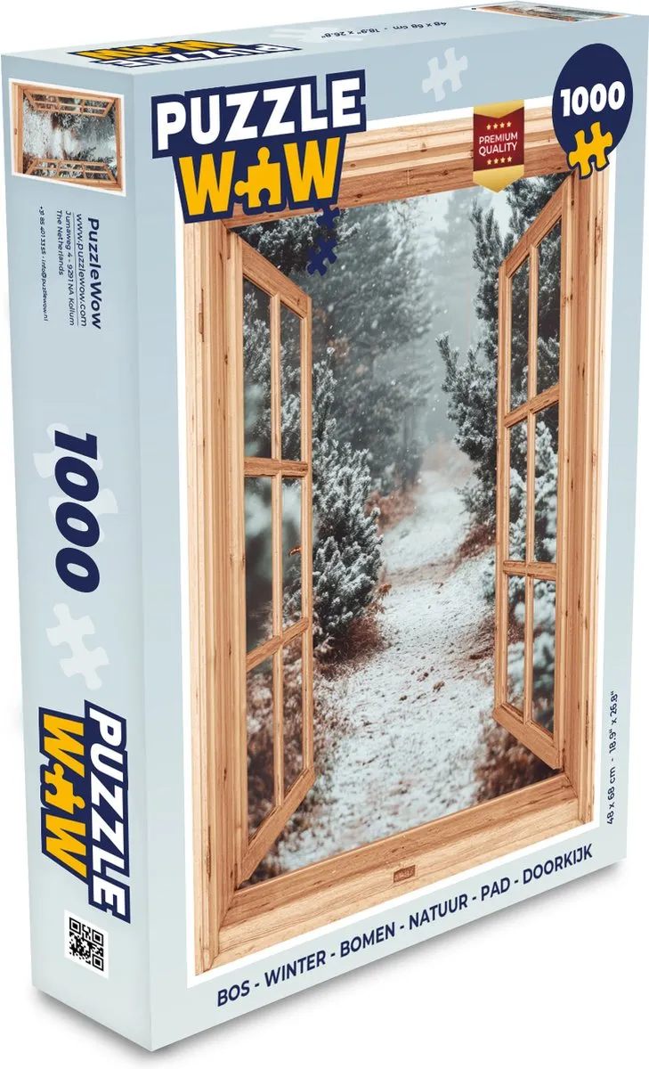 PuzzleWow Winter Bospad Legpuzzel 1000 Stuks
