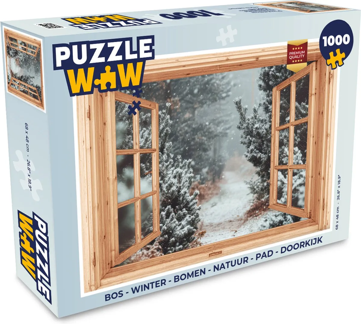 PuzzleWow Winter Bospad Legpuzzel 1000 Stuks