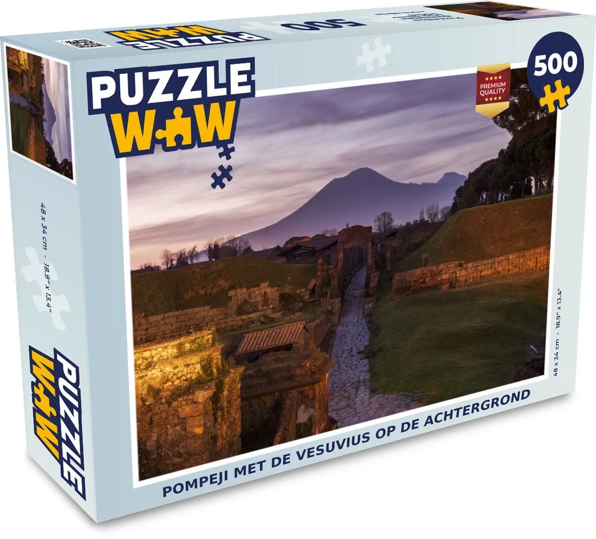 PuzzleWow Pompeji Legpuzzel 500 Stuks - Multicolor