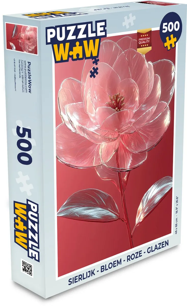 PuzzleWow Sierlijk Bloem Glazen Legpuzzel 500 Stuks