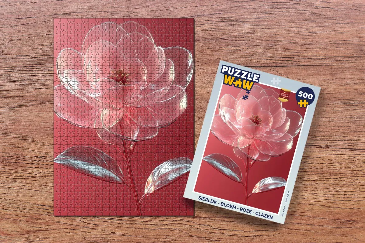 PuzzleWow Sierlijk Bloem Glazen Legpuzzel 500 Stuks - MPN 8721375321607