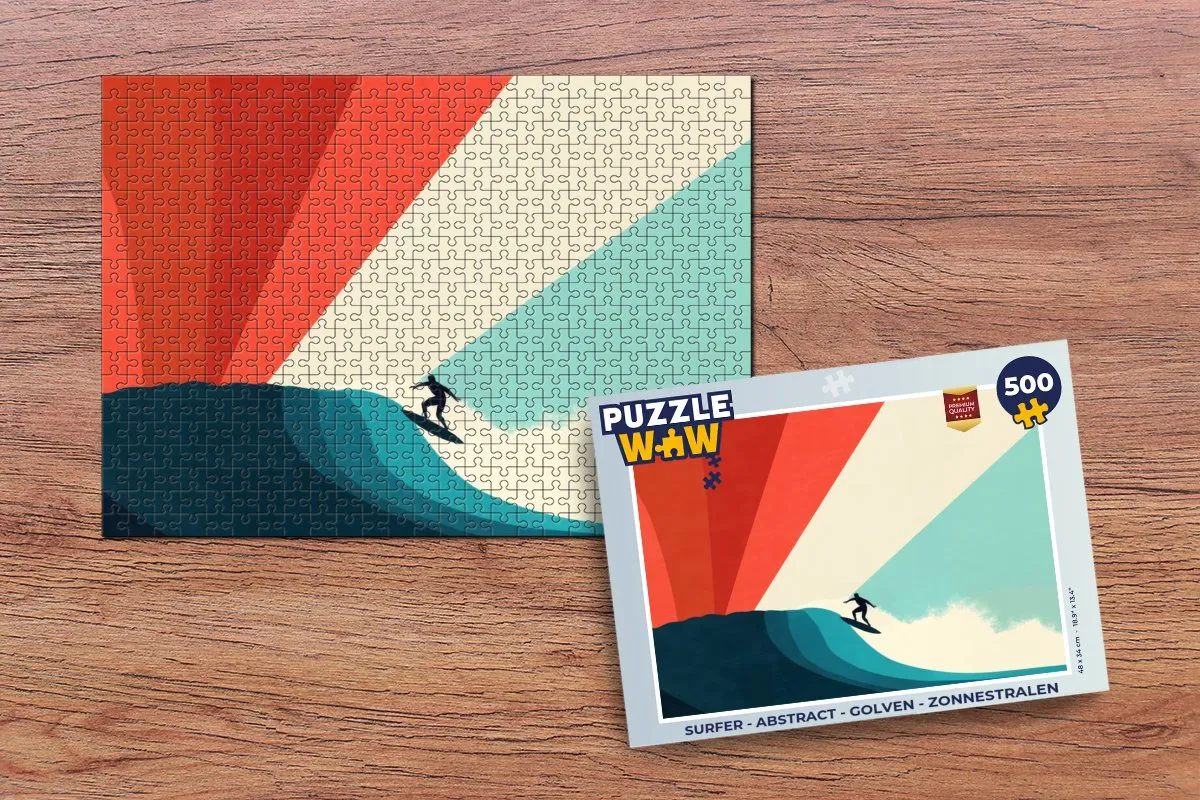 PuzzleWow Surfer Abstract Golven Legpuzzel 500 Stuks