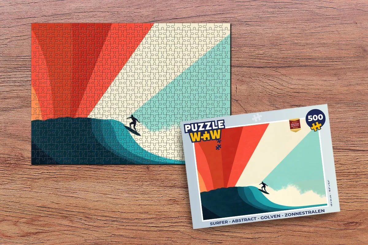 PuzzleWow Surfer Abstract Golven Legpuzzel 500 Stuks