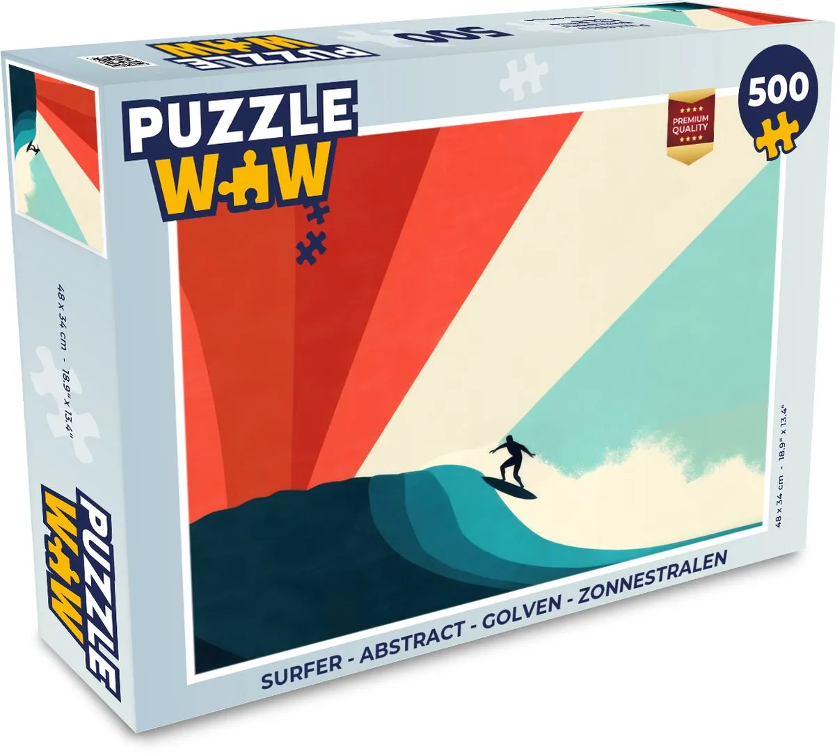 PuzzleWow Surfer Abstract Golven Legpuzzel 500 Stuks